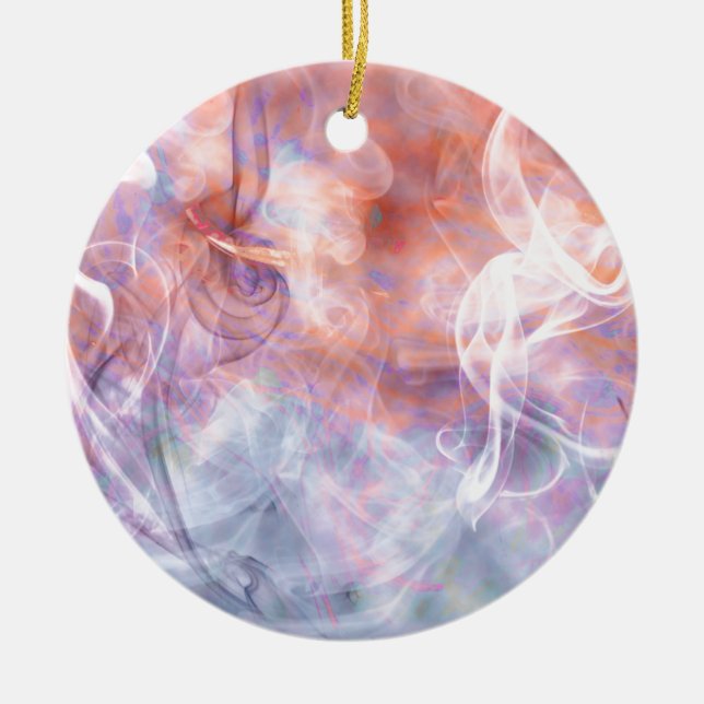 Smoke Vapor Phosphene - Abstract Art Ceramic Ornament (Front)