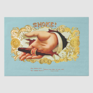 Smoke? Vintage Cigar Box Label Tissue Paper