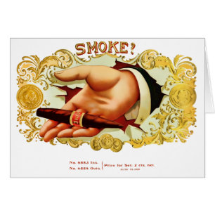 Smoke Vintage Cigar Label Greeting Card