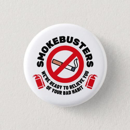 Smokebusters No Smoking Logo Button