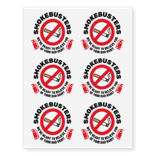 Smokebusters No Smoking Logo Temporary Tattoos