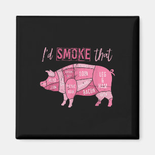 Smoked Pork Grill Bacon Lover Funny Bbq Chef Gift Magnet