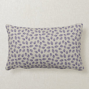 Smoked Purple and Taupe Floral Tufts Seamless Lumbar Pillow