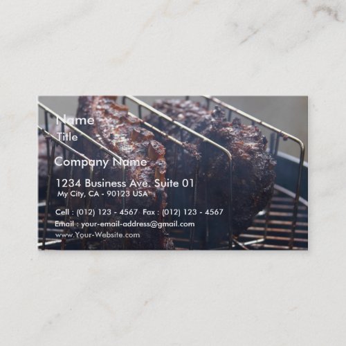 Smoked Ribs On Grill Business Card