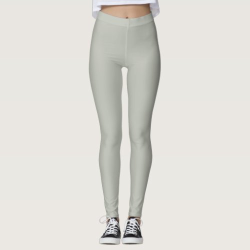 Smoked Sage Green Solid Color _ Gray Mist 419B Leggings