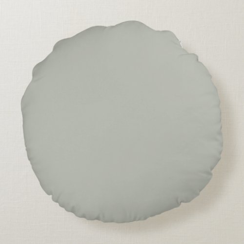 Smoked Sage Green Solid Color _ Gray Mist 419B Round Pillow