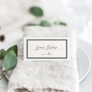 Smoked Spruce Classic Border Wedding Place Card