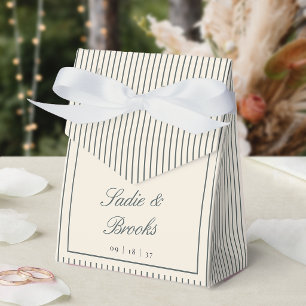 Smoked Spruce Classic Pinstripe Wedding Favor Boxes