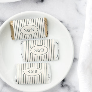 Smoked Spruce Classic Pinstripe Wedding Monogram Hershey's Miniatures