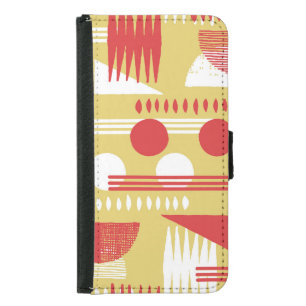 Smokeless Geometric: Yellow-Red Vintage. Samsung Galaxy S5 Wallet Case