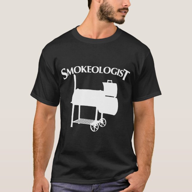 Smokeologist Funny BBQ Smoker Grill For Men BBQ T-Shirt (Front)