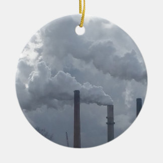 smokestacks ceramic ornament