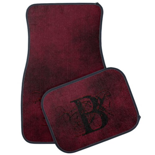 Smokey Autumn Burgundy Red Monogrammed Car Floor M Car Floor Mat