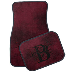 Smokey Autumn Burgundy Red Monogrammed Car Floor M Mat