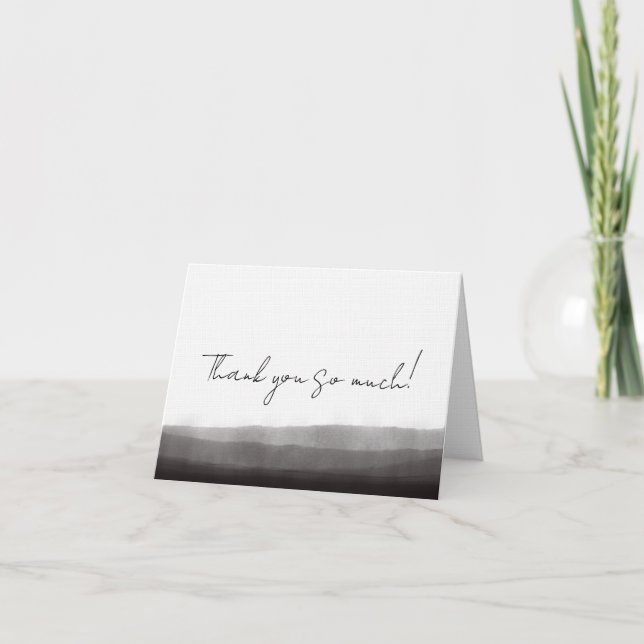 Smokey Black Watercolor Thank You Card (Front)