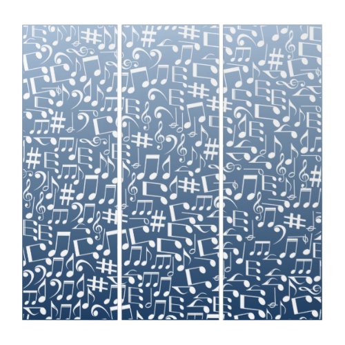 Smokey Blue Harmonious Light to Dark Shades Music Triptych