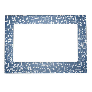 Smokey Blue Shades Light to Dark w Music Notes Magnetic Frame