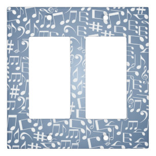 Smokey Blue Shades Light to Dark w Music Notes Switch Cover