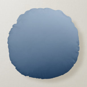 Smokey Blue Subtle Light to Dark Design Round Pillow