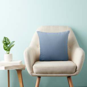 Smokey Blue Subtle Light to Dark Design Throw Pillow