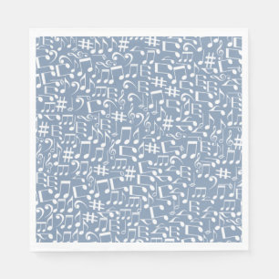 Smokey Blue w Dancing Music Notes Napkins