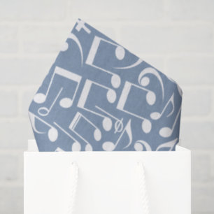 Smokey Blue w Dancing Music Notes Tissue Paper