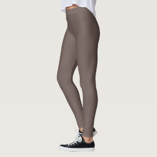 Smokey Coffee Quartz Neutral Brown Solid Color Leggings
