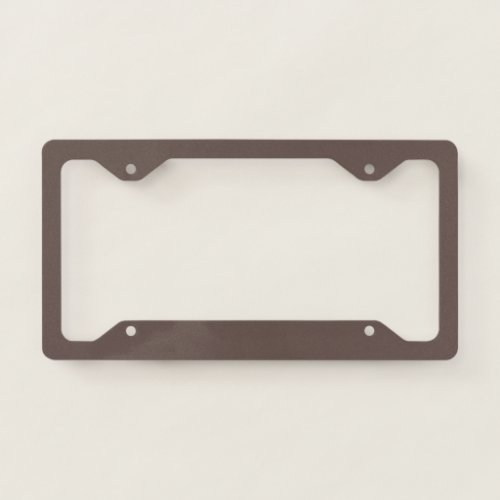 Smokey Coffee Quartz Neutral Brown Solid Color License Plate Frame