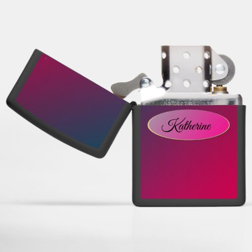 Smokey Gradient Purple Custom Name Zippo Lighter