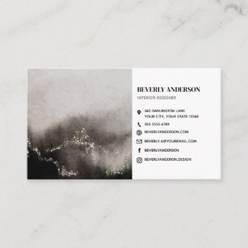 Smokey Grey Modern Art Business Card by spinsugar at Zazzle