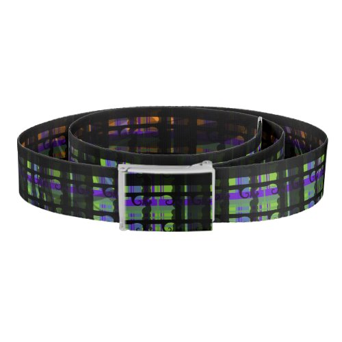 Smokey Halloween Colors Spooky Plaid Belt