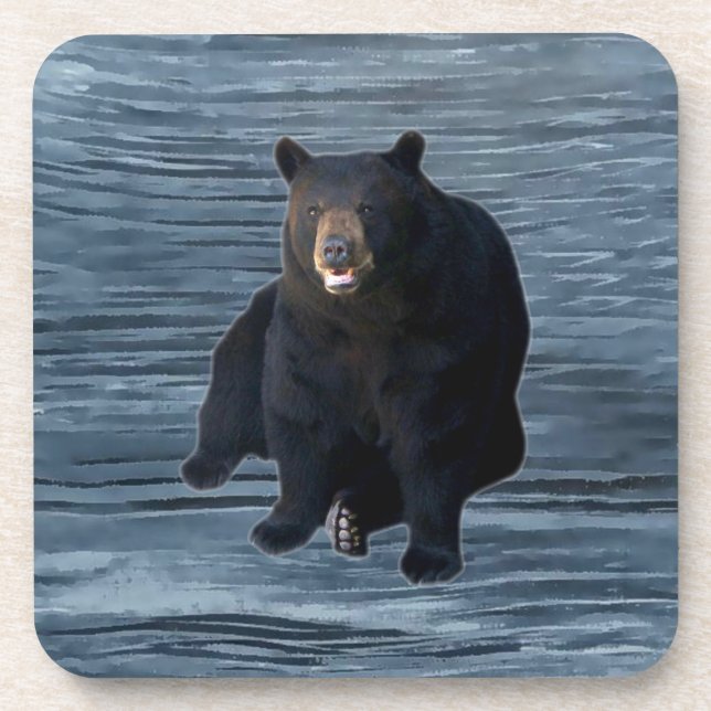 Smokey Mountain Black Bear-Design 1 Beverage Coaster (Front)