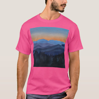 Smokey Mountain Painting Baseball  Sleeve T-Shirt