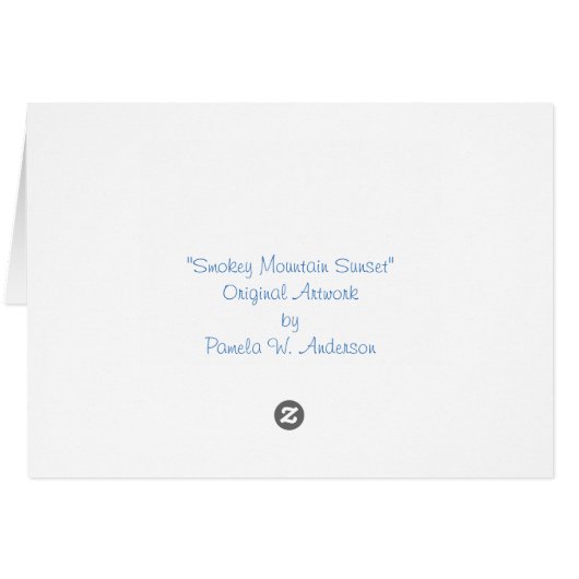 Smokey Mountain Sunset (Back Horizontal)