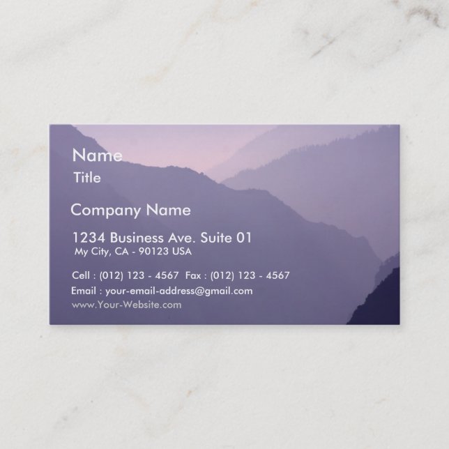 Smokey Mountains Haze Business Card (Front)
