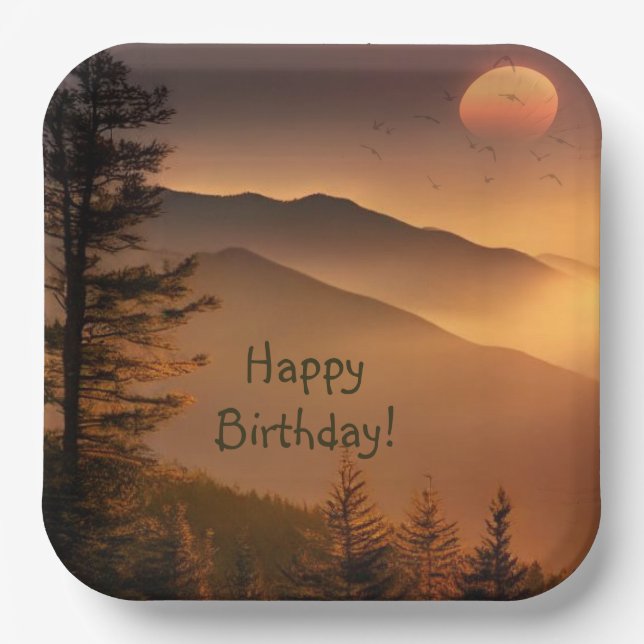Smokey Mountains Paper Plates (Front)