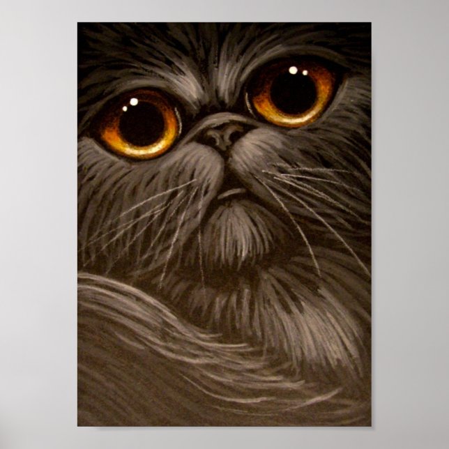 SMOKEY PERSIAN CAT PAINTING 1 Poster (Front)