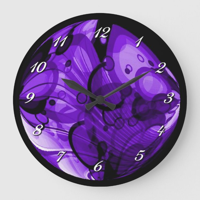 Smokey Purple Abstract Wall Clock (Front)
