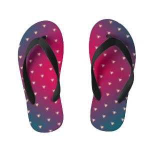 Smokey Purple wFancy Hearts Kid's Flip Flops
