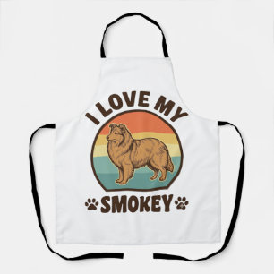 Smokey Sheltie Dog Vintage Sunset Shirt Design_1 Apron