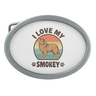Smokey Sheltie Dog Vintage Sunset Shirt Design_1 Belt Buckle