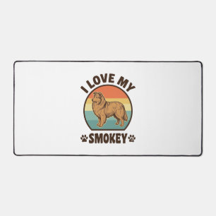 Smokey Sheltie Dog Vintage Sunset Shirt Design_1 Desk Mat