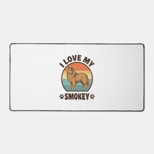 Smokey Sheltie Dog Vintage Sunset Shirt Design_1 Desk Mat