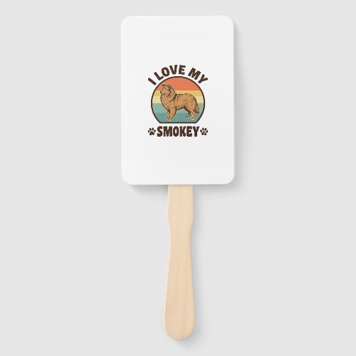 Smokey Sheltie Dog Vintage Sunset Shirt Design_1 Hand Fan