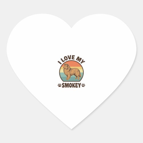 Smokey Sheltie Dog Vintage Sunset Shirt Design_1 Heart Sticker