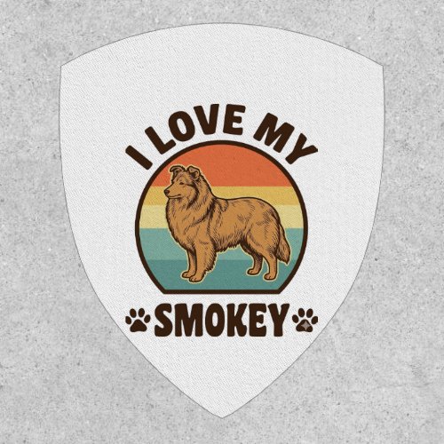 Smokey Sheltie Dog Vintage Sunset Shirt Design_1 Patch