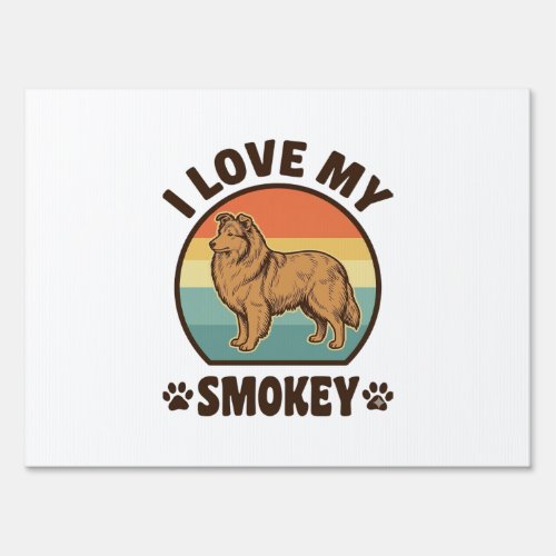 Smokey Sheltie Dog Vintage Sunset Shirt Design_1 Sign