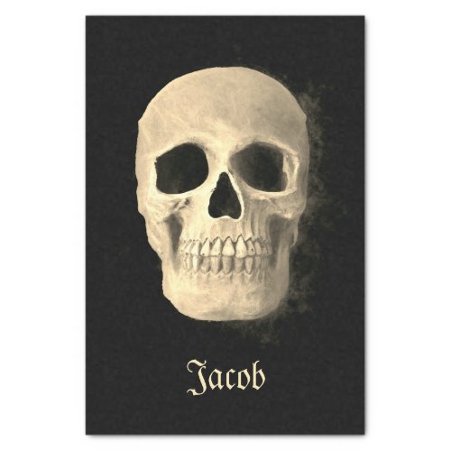 Smokey Skull Face Black Beige Gothic  Tissue Paper