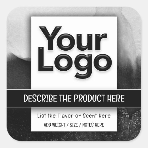 Smokey Splatter Elegant Food Container Candle Logo Square Sticker