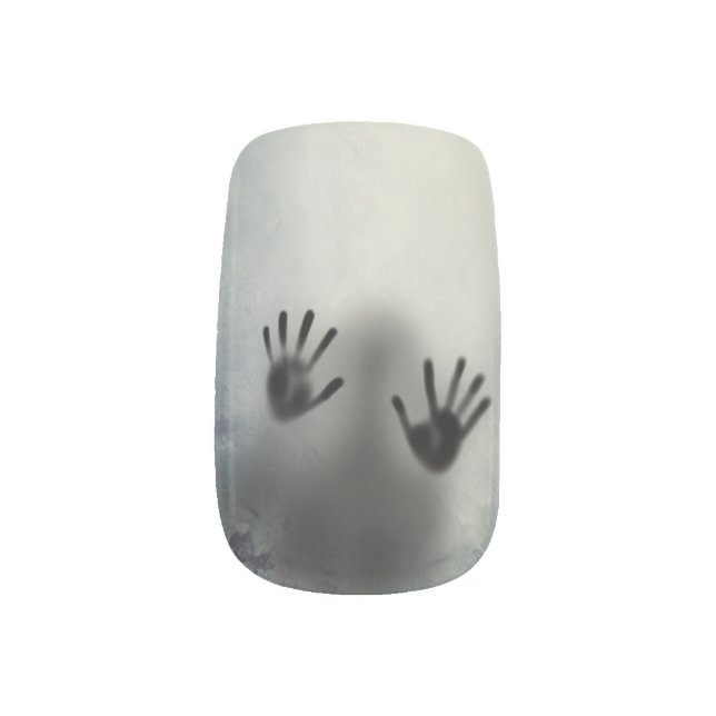 Smokey Spooky Halloween Shadows  Minx Nail Art (Left Thumb)